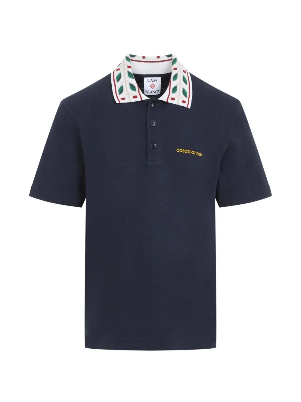 Laurel embroidered-collar piqué polo shirt M-PF26-JTP-499-02  CASABLANCA 