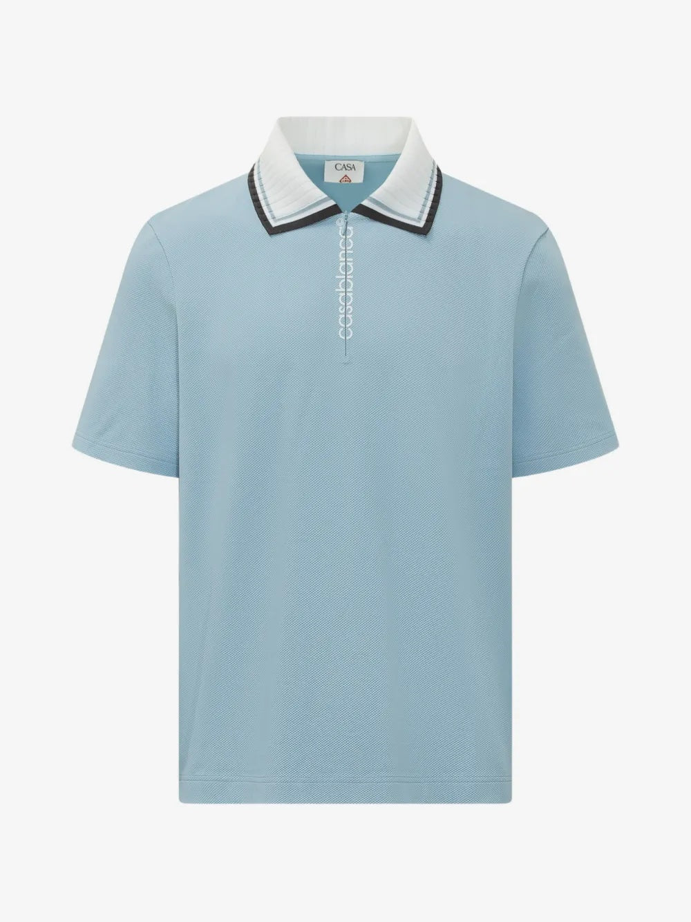 Pique quarter zip short sleeve polo shirt M-PF26-JTP-543-01  CASABLANCA 