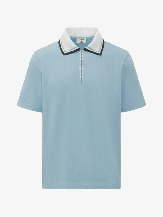 Pique quarter zip short sleeve polo shirt M-PF26-JTP-543-01  CASABLANCA 