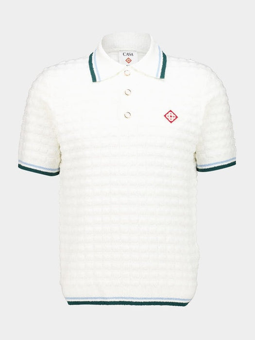 Bouclé Short Sleeve Polo Shirt M-PF26-KW-999-01  CASABLANCA 