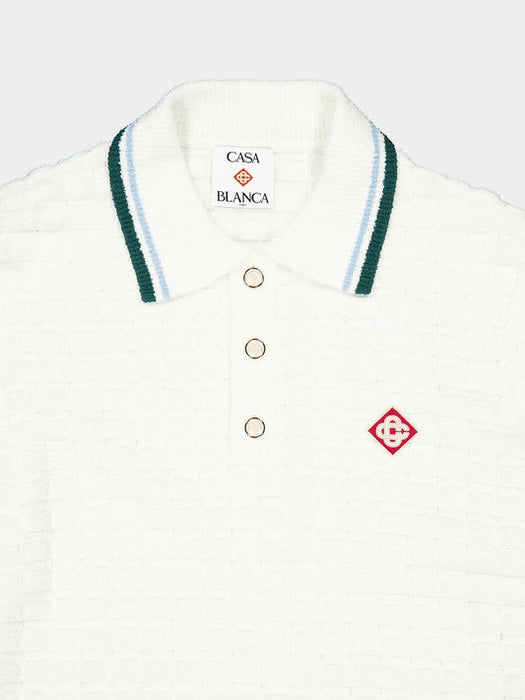 Bouclé Short Sleeve Polo Shirt M-PF26-KW-999-01  CASABLANCA 