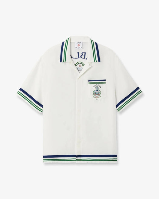Hotel Emblem Short Sleeve Silk Shirt M-PF26-SH-003-01  CASABLANCA 