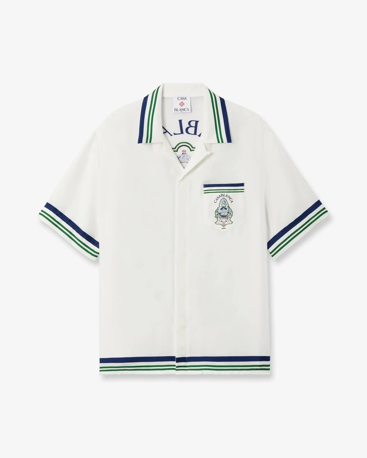 Hotel Emblem Short Sleeve Silk Shirt M-PF26-SH-003-01  CASABLANCA 