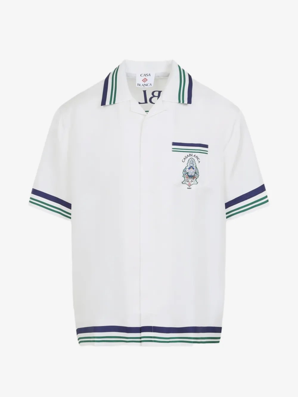 Hotel Emblem Short Sleeve Silk Shirt M-PF26-SH-003-01  CASABLANCA 