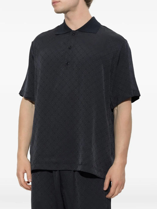 Dark navy knit collar short sleeve polo shirt M-PF26-SH-286-01  CASABLANCA 
