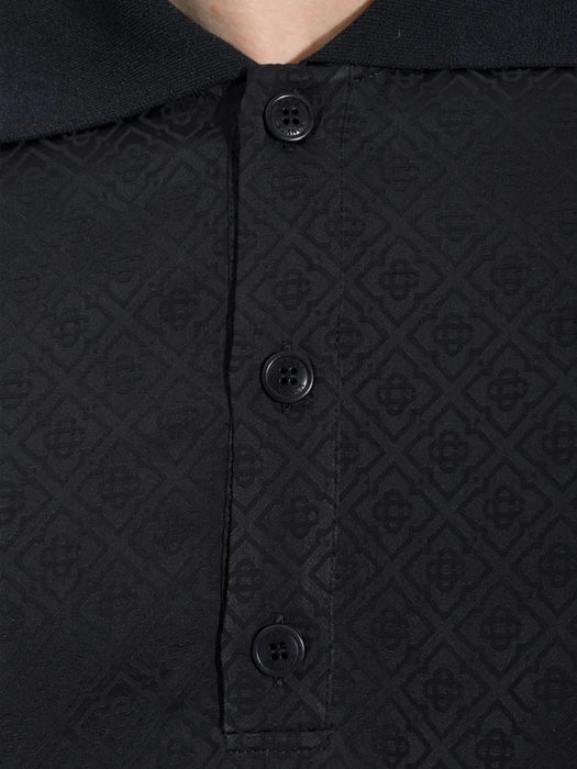 Dark navy knit collar short sleeve polo shirt M-PF26-SH-286-01  CASABLANCA 