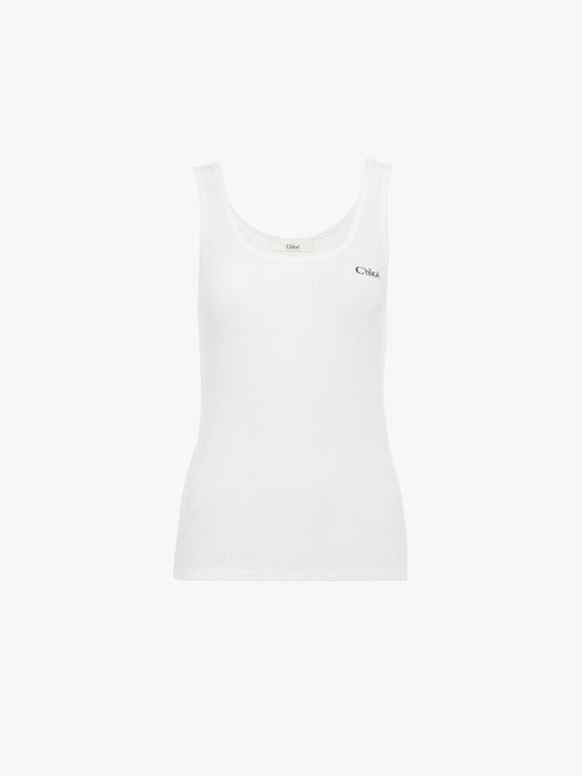 Logo tank top in jersey CH25SJH12180 101 CHLOÉ 