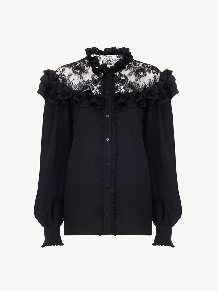 High-neck ruffled blouse CH26AHT40005 001 CHLOÉ 