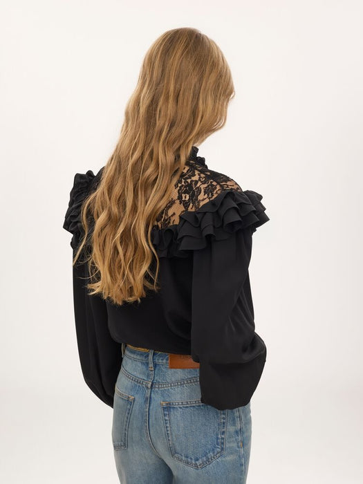 High-neck ruffled blouse CH26AHT40005 001 CHLOÉ 