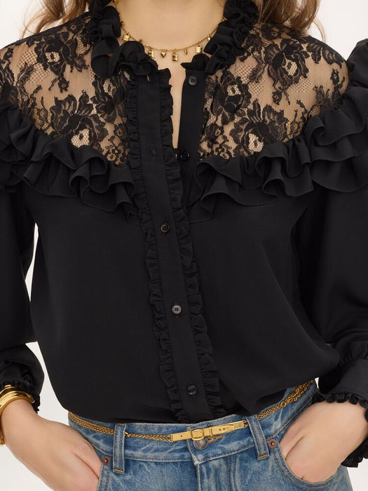 High-neck ruffled blouse CH26AHT40005 001 CHLOÉ 