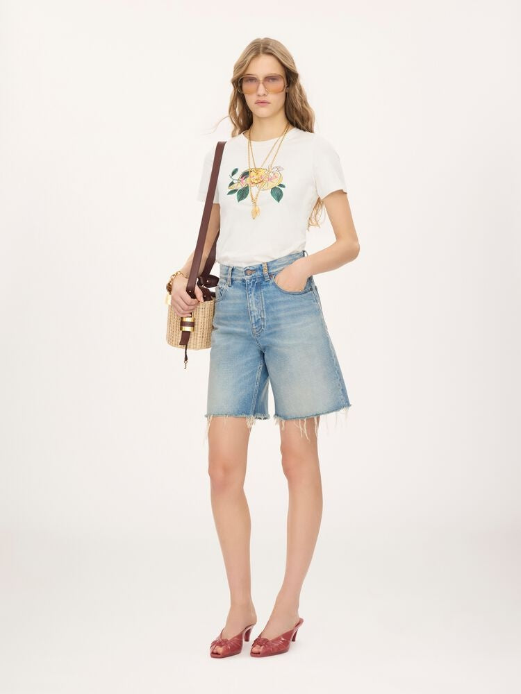 Crew-neck logo T-shirt in cotton jersey CH26AJH08981 107 CHLOÉ 