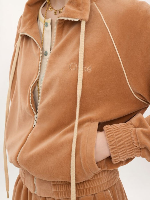 High-neck logo tracksuit jacket in Velvet CH26AJH25188 271 CHLOÉ 
