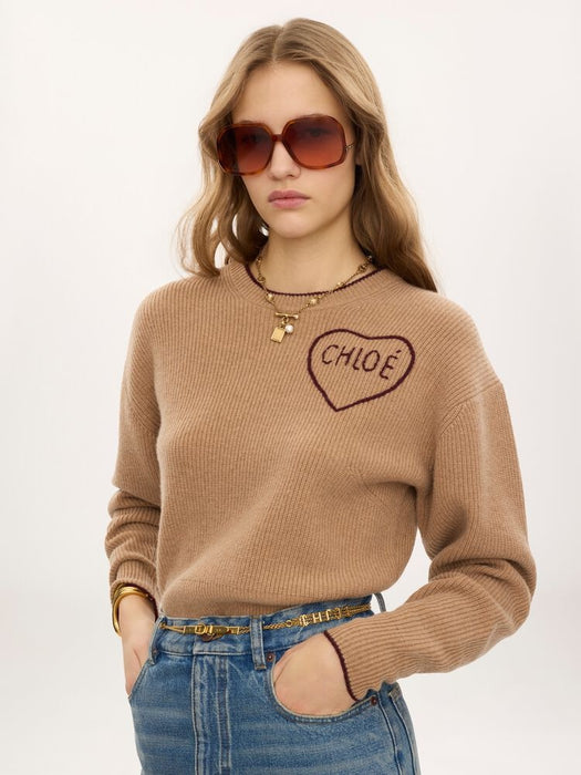 Cropped fitted logo sweater CH26AMP41710 218 CHLOÉ 
