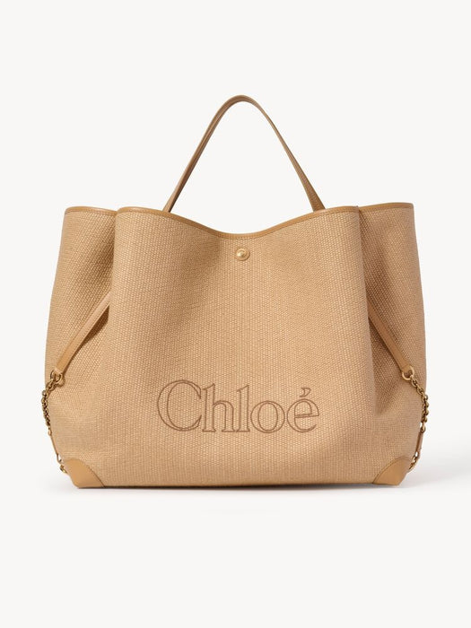 Large double carry bag in raffia-effect fibres CH26AS654S71 218 CHLOÉ 