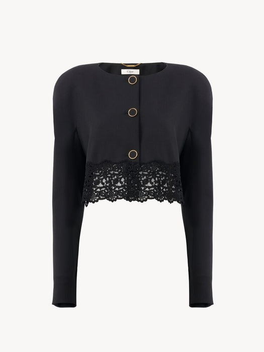 Collarless cropped jacket CH26AVE24067 001 CHLOÉ 