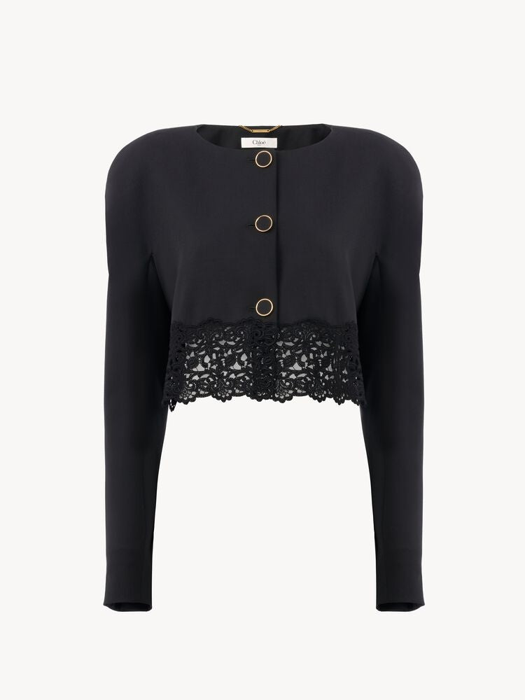 Collarless cropped jacket CH26AVE24067 001 CHLOÉ 