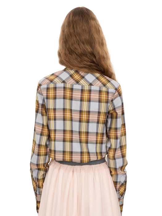 Lavallière shirt in check cotton & cupro<BR/> CH26WHT94053 20G CHLOÉ 