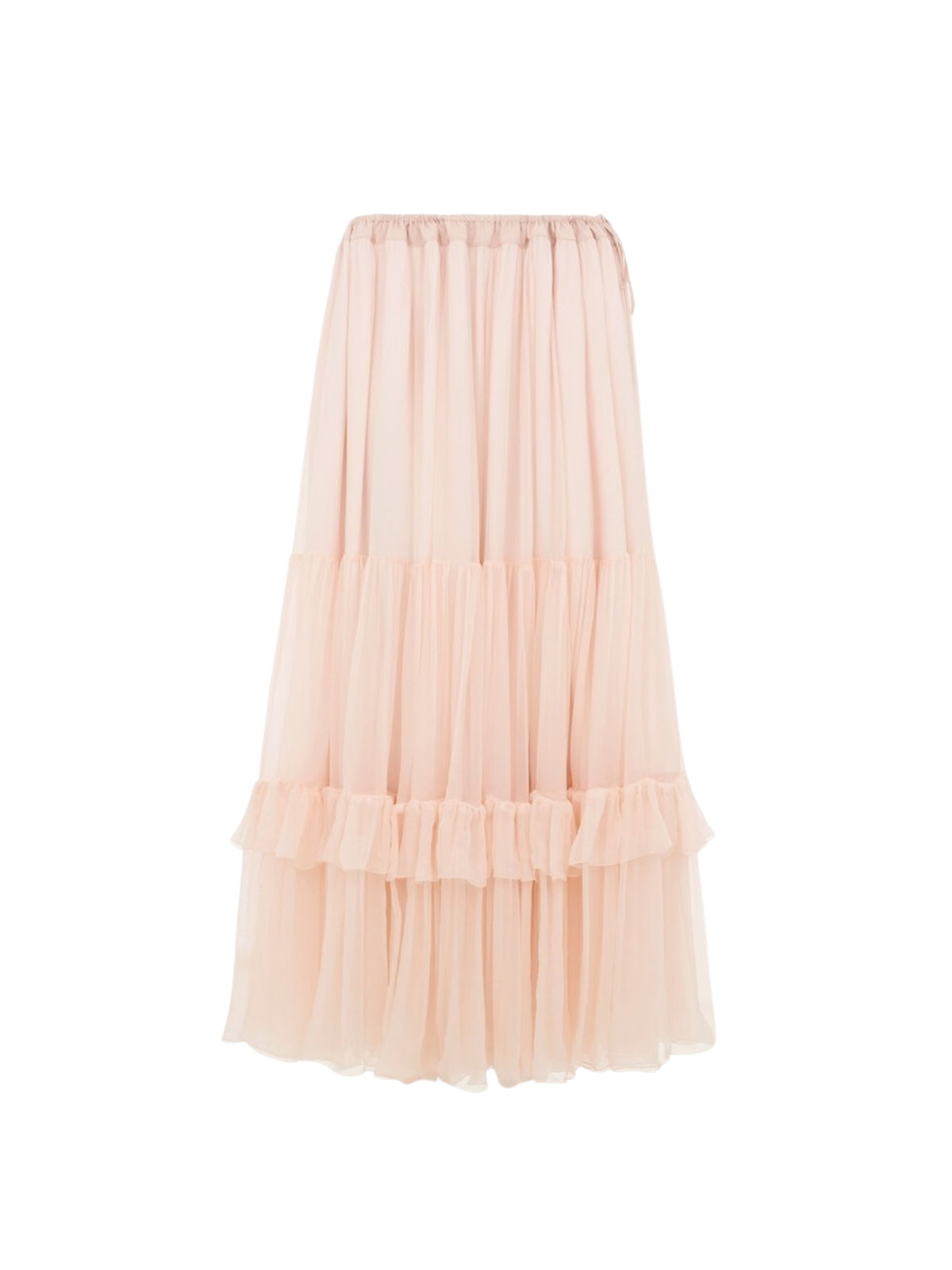 Ruffled long skirt in silk mousseline CH26WJU20001 6F0 CHLOÉ 