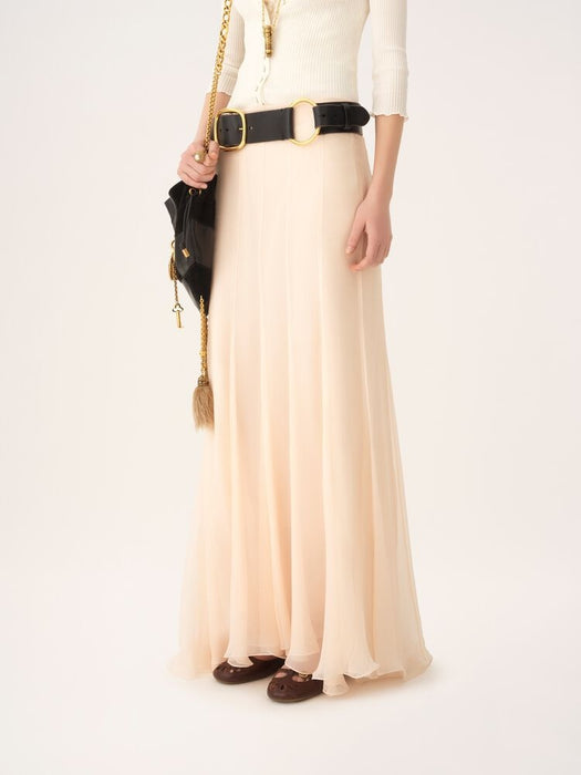 Fluid maxi skirt in silk mousseline CH26WJU20001 6F0 CHLOÉ 