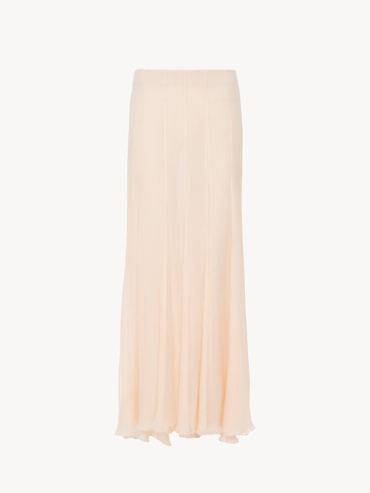 Fluid maxi skirt in silk mousseline CH26WJU20001 6F0 CHLOÉ 