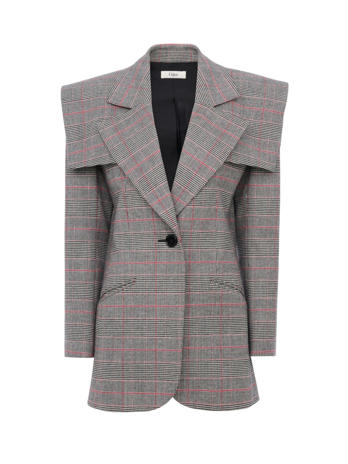 Single-breasted tailored jacket in Prince of Wales wool CH26WVE35167 1 935 CHLOÉ 