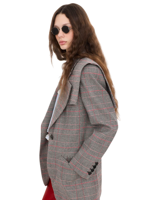 Single-breasted tailored jacket in Prince of Wales wool CH26WVE35167 1 935 CHLOÉ 