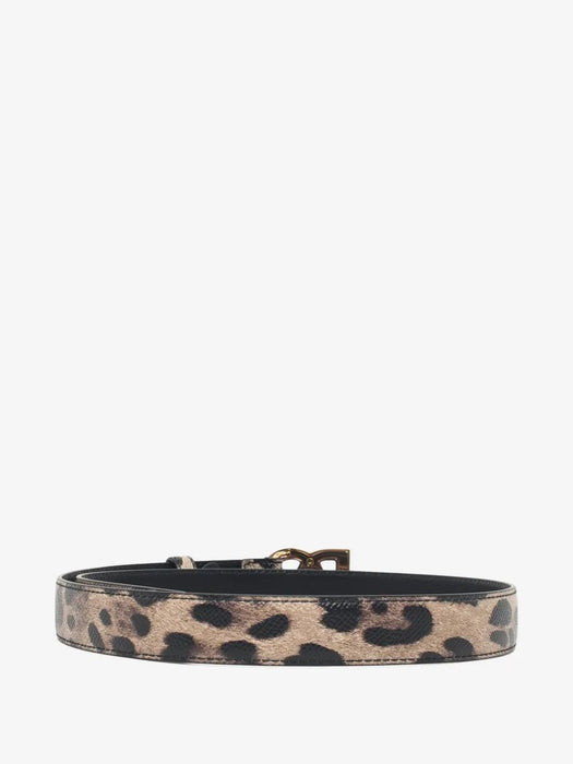Leopard-print logo-plaque leather belt BE1447 AX566HY13M DOLCE & GABBANA 