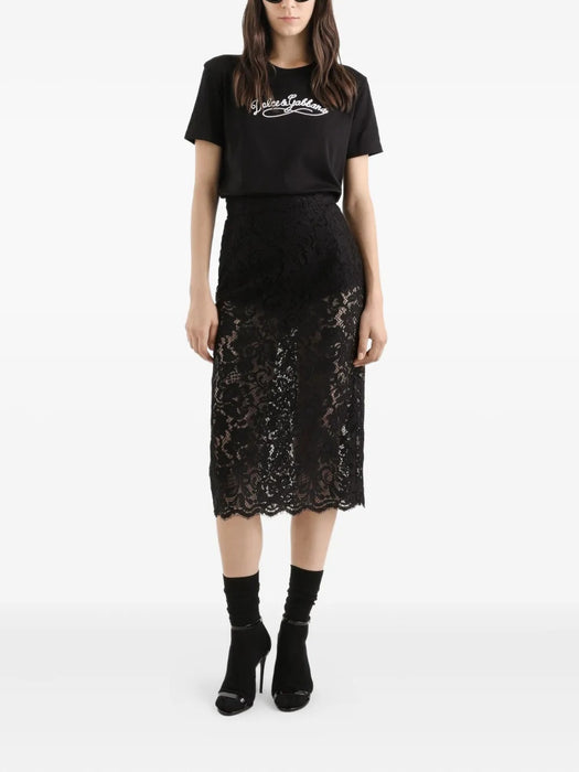 Cordonetto lace-trim midi skirt F4B7IT HLMTBN0000 DOLCE & GABBANA 