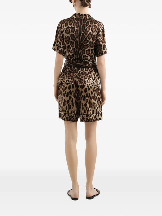 Leopard-print belted silk shirt F5G67T FSAXYHY13M DOLCE & GABBANA 