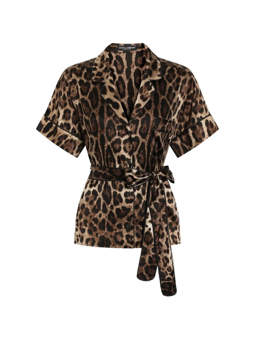 Leopard-print belted silk shirt F5G67T FSAXYHY13M DOLCE & GABBANA 