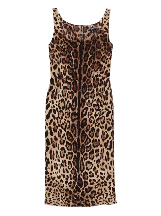 Animal-print sleeveless midi dress F6F4ZT GDCLXHY13M DOLCE & GABBANA 