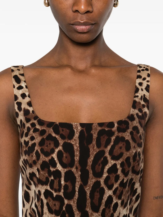 Animal-print sleeveless midi dress F6F4ZT GDCLXHY13M DOLCE & GABBANA 
