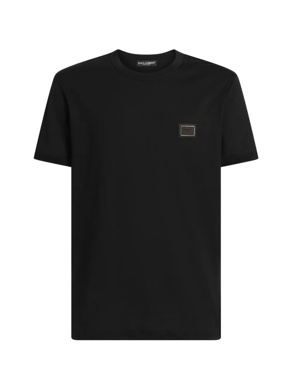 Cotton T-shirt with logo plate G8PV1T G7Q1QN0000 DOLCE & GABBANA 