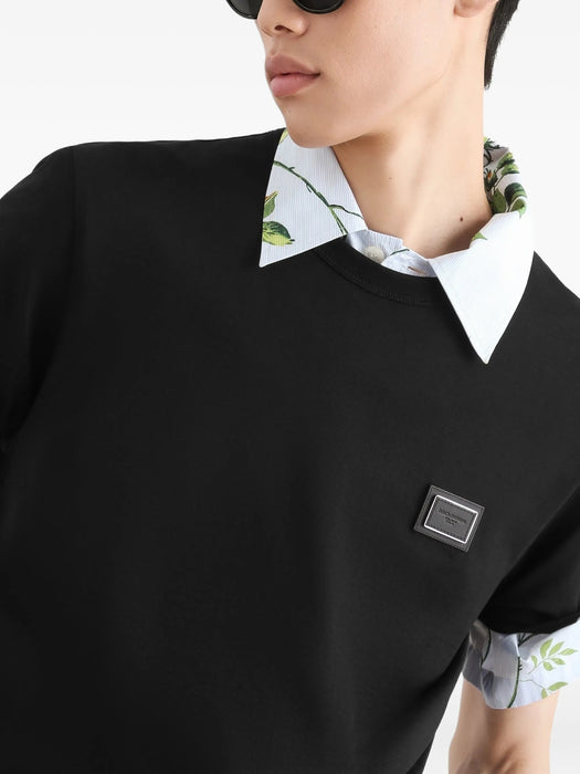 Cotton T-shirt with logo plate G8PV1T G7Q1QN0000 DOLCE & GABBANA 