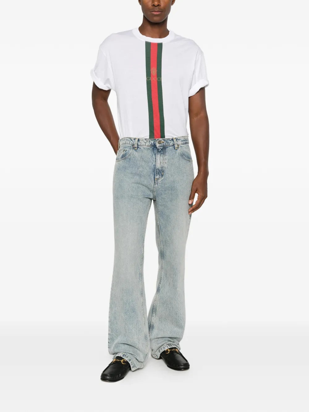 Web-stripe logo-print T-shirt 864626 XJHYA9066 GUCCI 