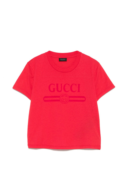 Logo-print cropped T-shirt 865017 XJHT1 6195 GUCCI 