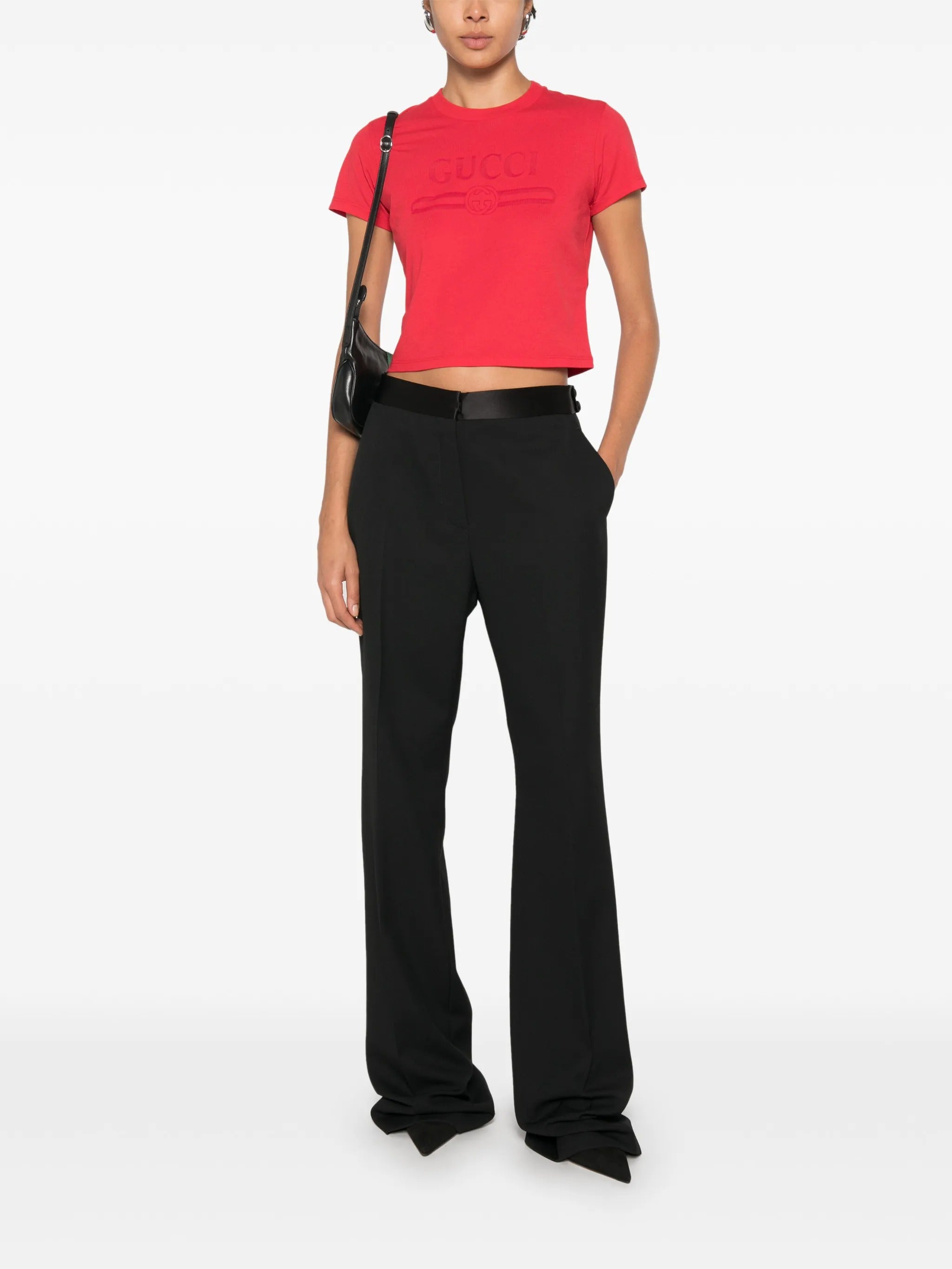 Logo-print cropped T-shirt 865017 XJHT1 6195 GUCCI 
