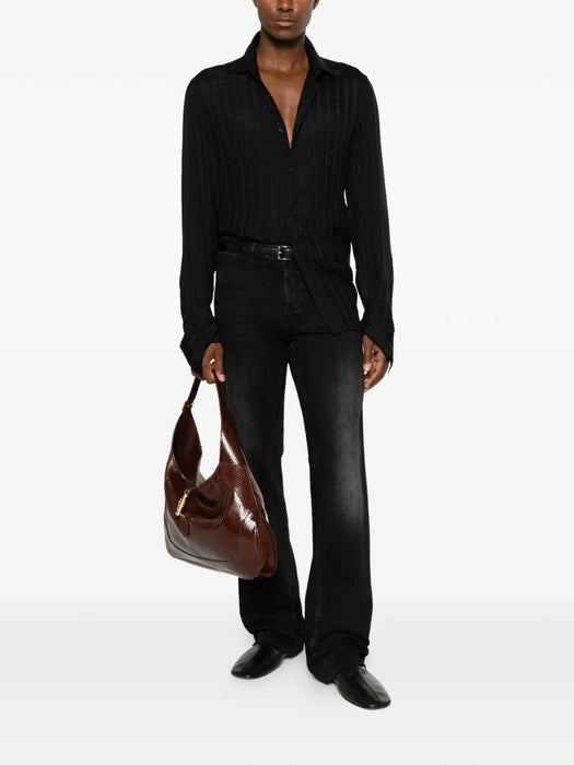 Vertical-stripe semi-sheer shirt 865801 ZAU2C 1000 GUCCI 