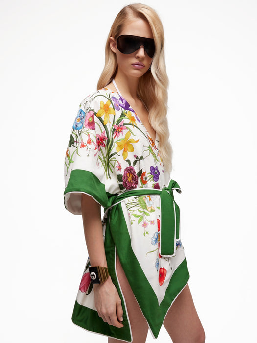 Printed cotton cape dress 867595 3GALE 9067 GUCCI 