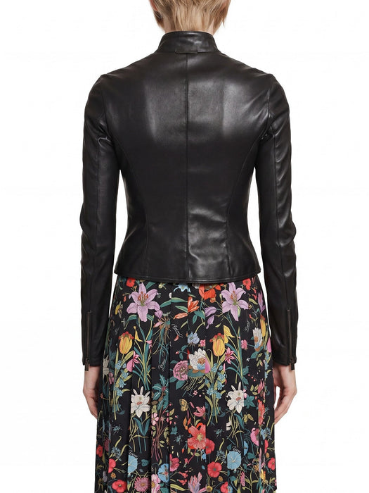 Light stretch leather zip jacket 871993 XNBC5 1000 GUCCI 