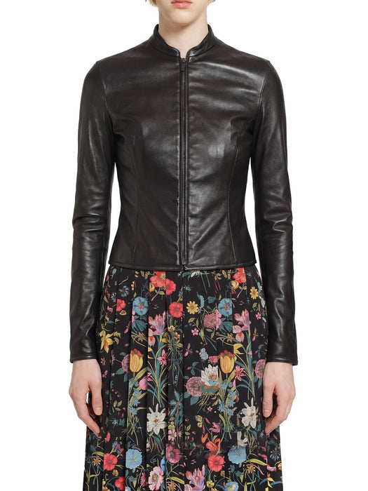 Light stretch leather zip jacket 871993 XNBC5 1000 GUCCI 