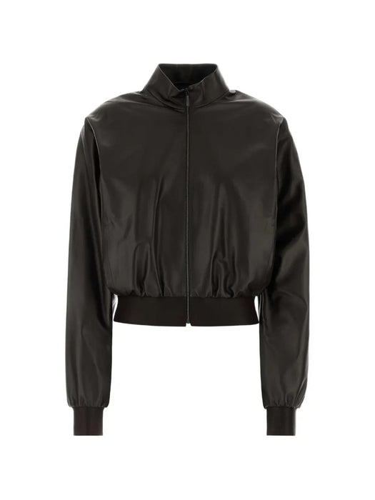High-neck leather bomber jacket 871997 XNBCU 2040 GUCCI 