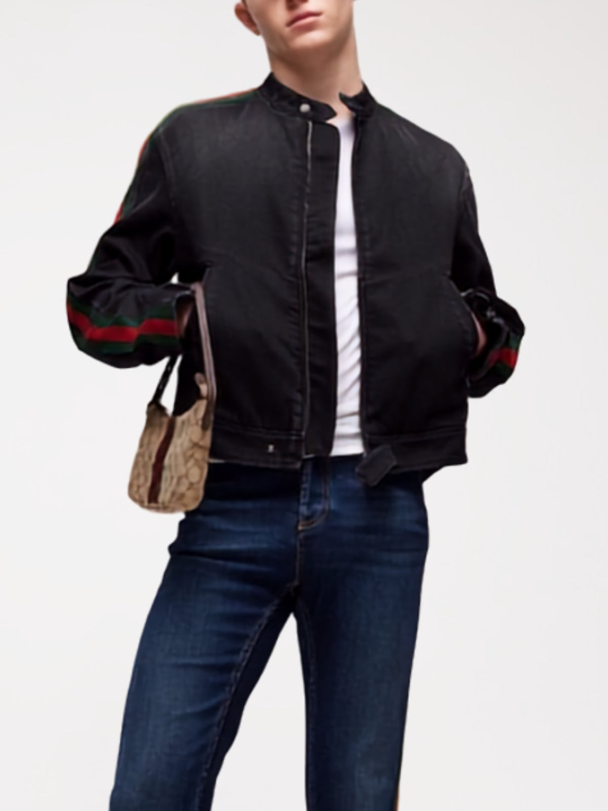 Web-stripe denim jacket 872075 XDDHQ 1000 GUCCI 