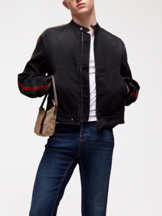Web-stripe denim jacket 872075 XDDHQ 1000 GUCCI 