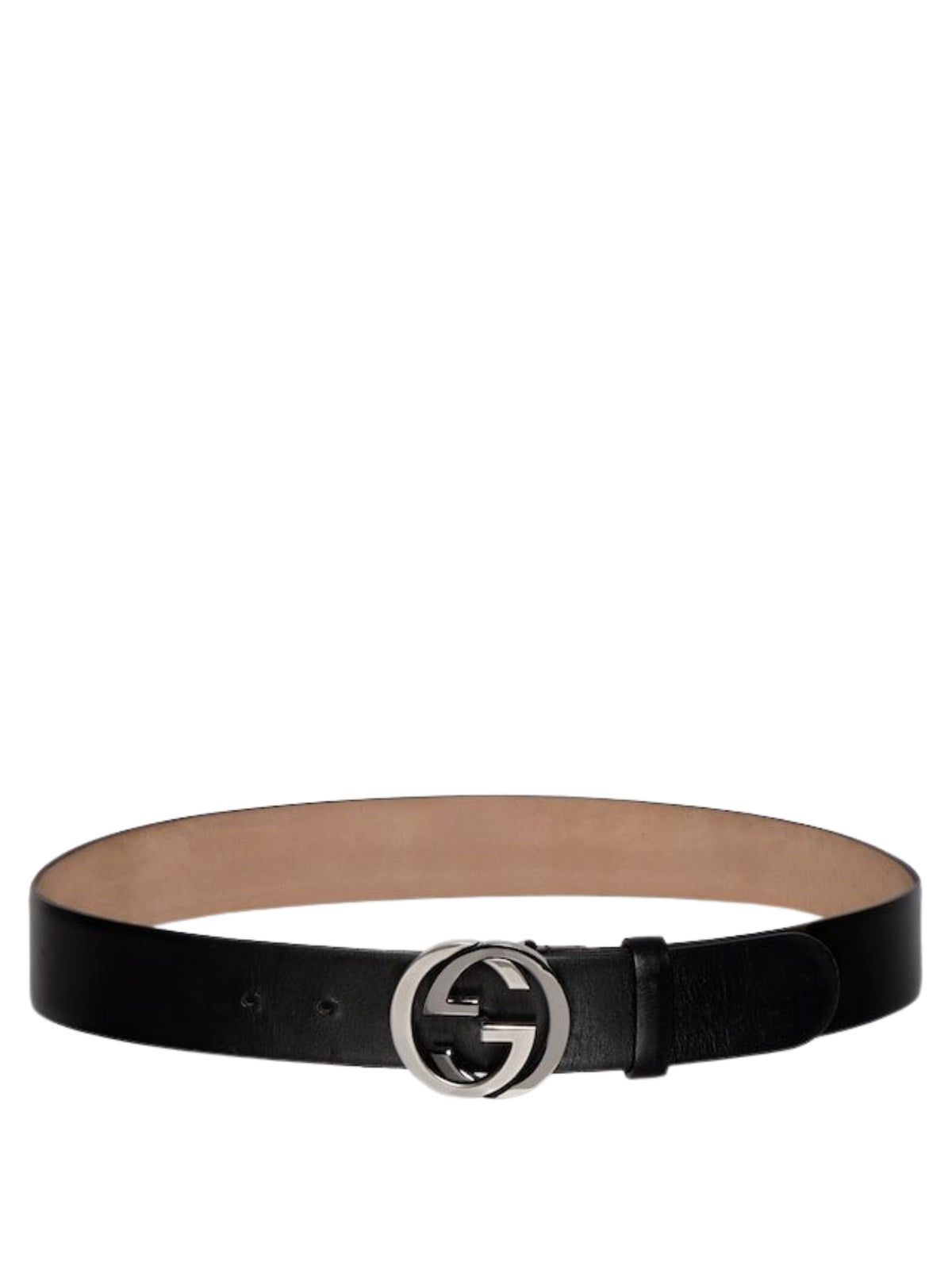 Wide belt with Interlocking G buckle 874733 CVE0X 1000 GUCCI 