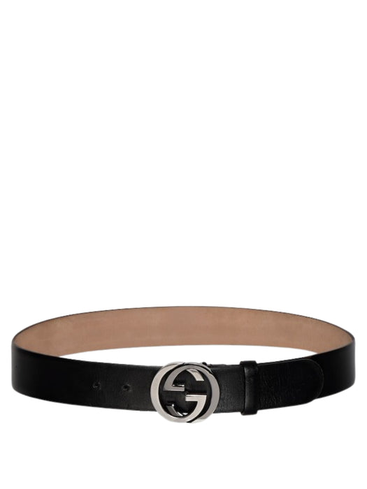 Wide belt with Interlocking G buckle 874733 CVE0X 1000 GUCCI 