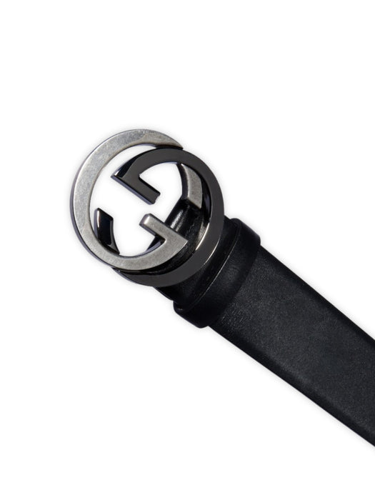 Wide belt with Interlocking G buckle 874733 CVE0X 1000 GUCCI 