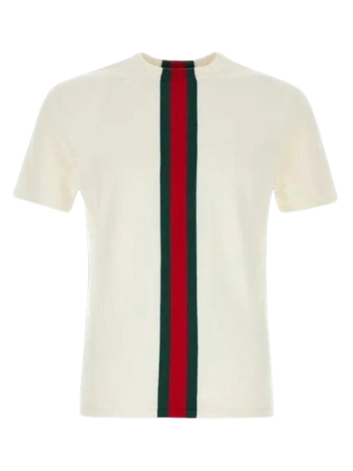Knit cotton T-shirt with Web intarsia 875176 XKFPC 9043 GUCCI 