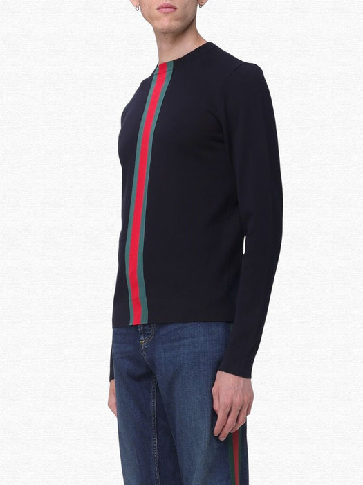 Crew-Neck Jumper with Web Detail 875177 XKFPC 4152 GUCCI 