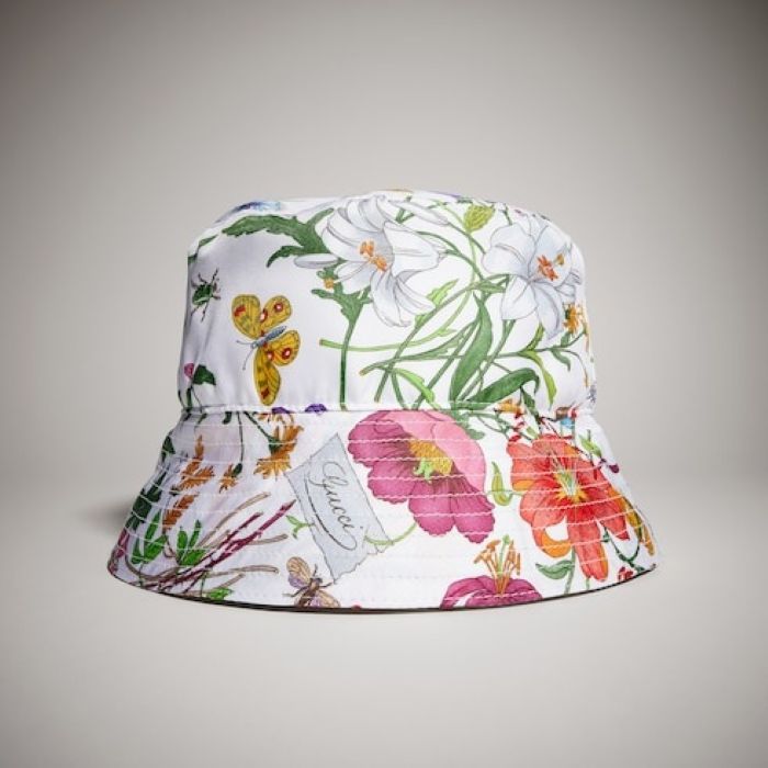 Printed silk twill bucket hat 875751 3HBMK 9000 GUCCI 